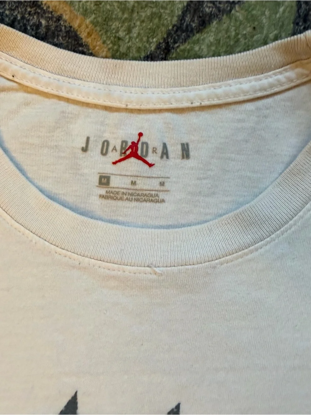 Air Jordan M White Tee Shirt Distressed Basketball Cotton